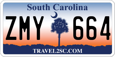 SC license plate ZMY664