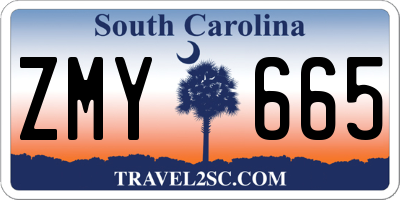 SC license plate ZMY665