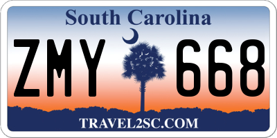 SC license plate ZMY668