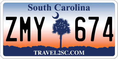 SC license plate ZMY674