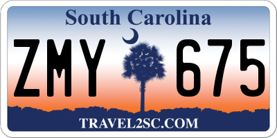 SC license plate ZMY675