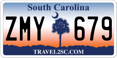 SC license plate ZMY679
