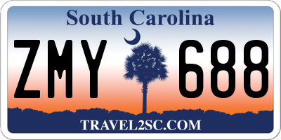 SC license plate ZMY688