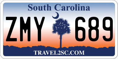 SC license plate ZMY689