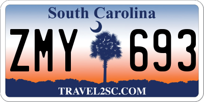 SC license plate ZMY693