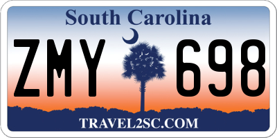 SC license plate ZMY698
