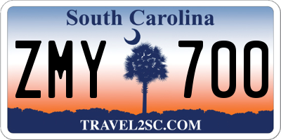 SC license plate ZMY700