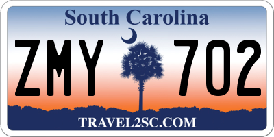 SC license plate ZMY702
