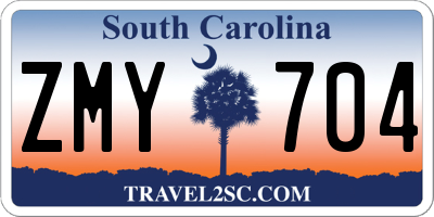 SC license plate ZMY704