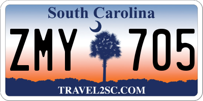 SC license plate ZMY705