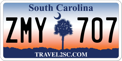 SC license plate ZMY707
