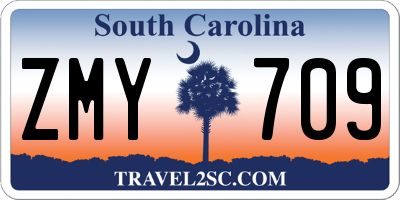 SC license plate ZMY709