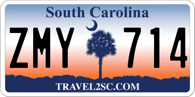 SC license plate ZMY714
