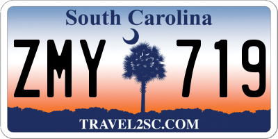 SC license plate ZMY719