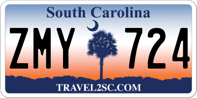SC license plate ZMY724