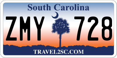 SC license plate ZMY728