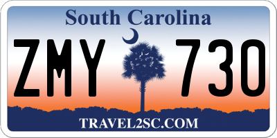 SC license plate ZMY730