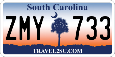 SC license plate ZMY733