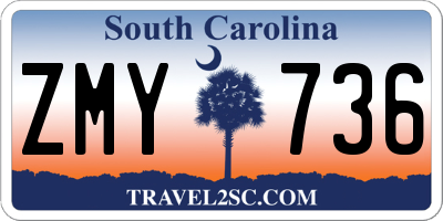 SC license plate ZMY736