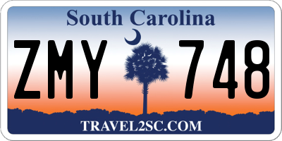 SC license plate ZMY748