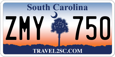 SC license plate ZMY750