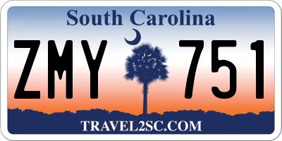 SC license plate ZMY751
