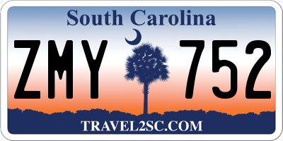 SC license plate ZMY752