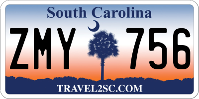 SC license plate ZMY756