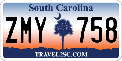 SC license plate ZMY758