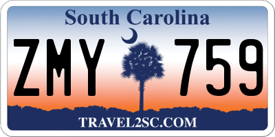 SC license plate ZMY759