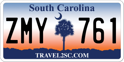 SC license plate ZMY761