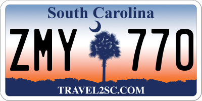 SC license plate ZMY770