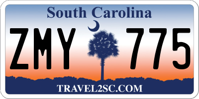 SC license plate ZMY775