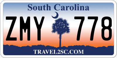 SC license plate ZMY778