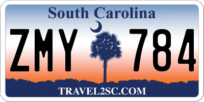 SC license plate ZMY784