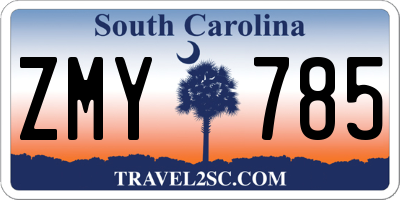 SC license plate ZMY785