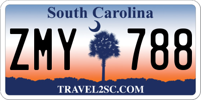 SC license plate ZMY788
