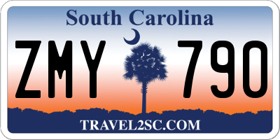 SC license plate ZMY790