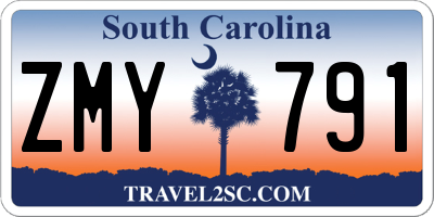 SC license plate ZMY791