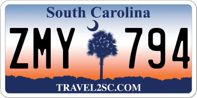 SC license plate ZMY794