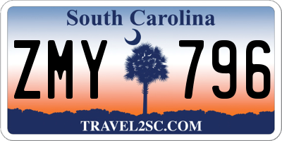 SC license plate ZMY796