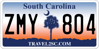 SC license plate ZMY804