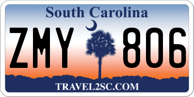 SC license plate ZMY806