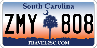 SC license plate ZMY808