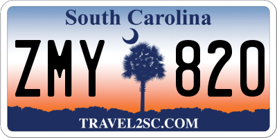 SC license plate ZMY820