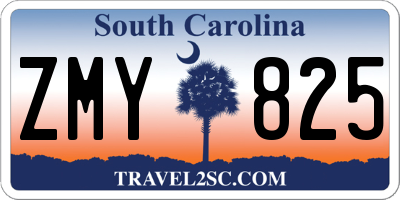 SC license plate ZMY825