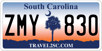 SC license plate ZMY830