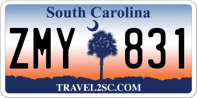 SC license plate ZMY831