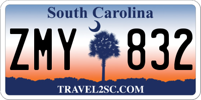 SC license plate ZMY832