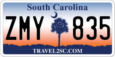 SC license plate ZMY835